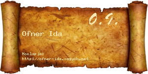 Ofner Ida névjegykártya